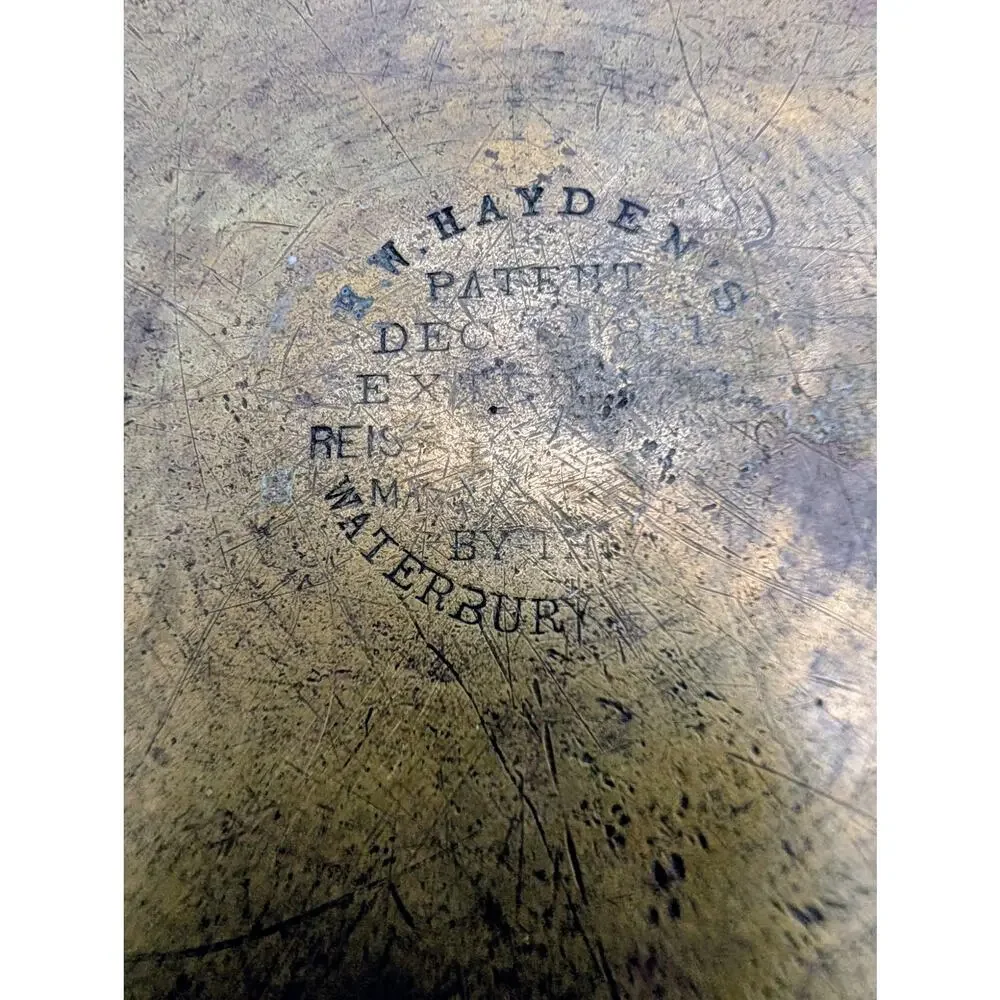 1860s Spun Brass Bucket Hayden Patent 1851 1865 1866 Waterbury Brass Hearth Pail